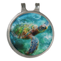 Watercolor Swimming Sea Turtle