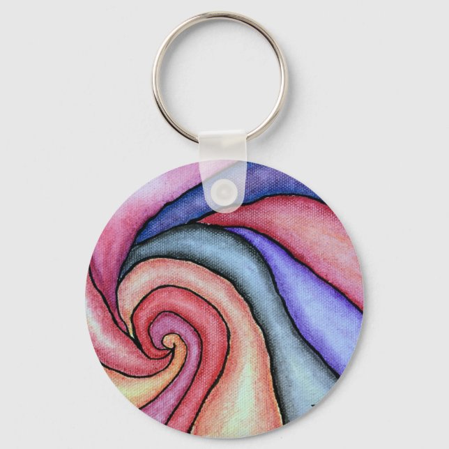 Watercolor Swirl Keychain (Front)