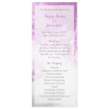 Watercolor Swirl Wedding Program Purple