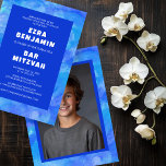 Watercolor Swirls Custom PHOTO Bar Bat Mitzvah Invitation<br><div class="desc">Perfect card to announce a bat mitzvah, bar mitzvah or other Jewish celebration! Hand made art for you. FULLY CUSTOMIZABLE! Click on “Personalize” above to edit the text and add your own photo to the back. Click "edit using design tool" to adjust the fonts, colors and placements and to delete...</div>
