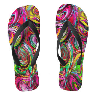 Watercolor Swirls Flip Flops