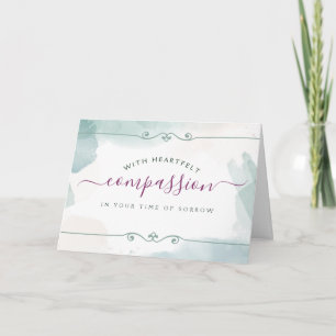 Watercolor Sympathy with Heartfelt Compassion Card