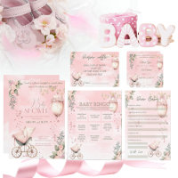 Watercolor Symphony in Pink Co-Ed Girl Baby Shower
