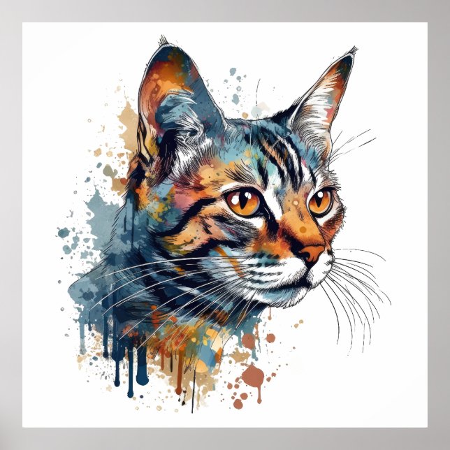 Watercolor tabby poster (Front)