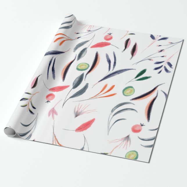 Watercolor tablecloth cloth design wrapping paper (Unrolled)