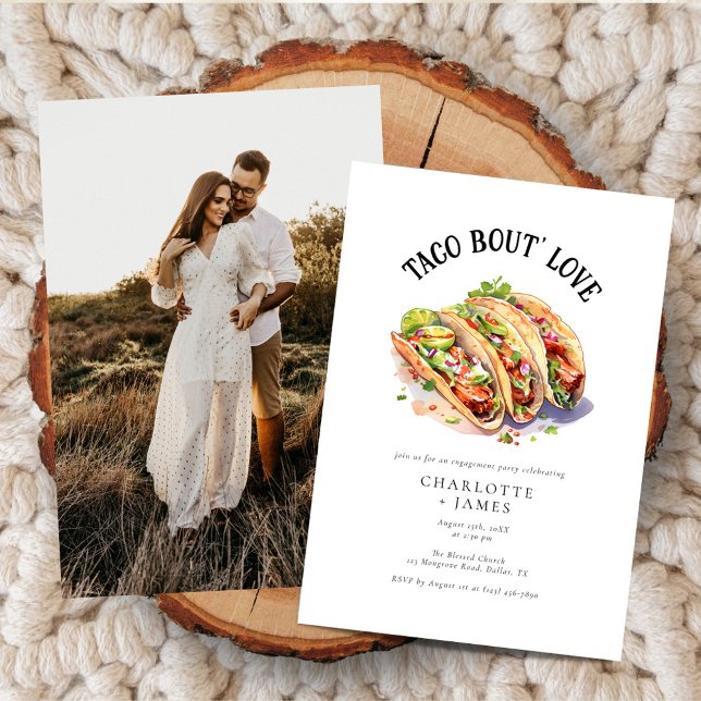 Watercolor Taco Bout Love Engagement Party Invitation (Creator Uploaded)