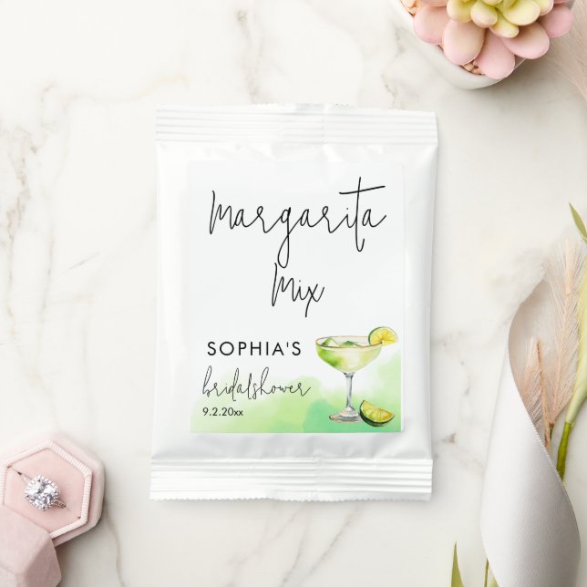 Watercolor Tacos & Tequila Bridal Shower  Margarita Drink Mix (Wedding)