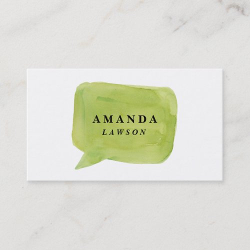 Watercolor talk bubble business card