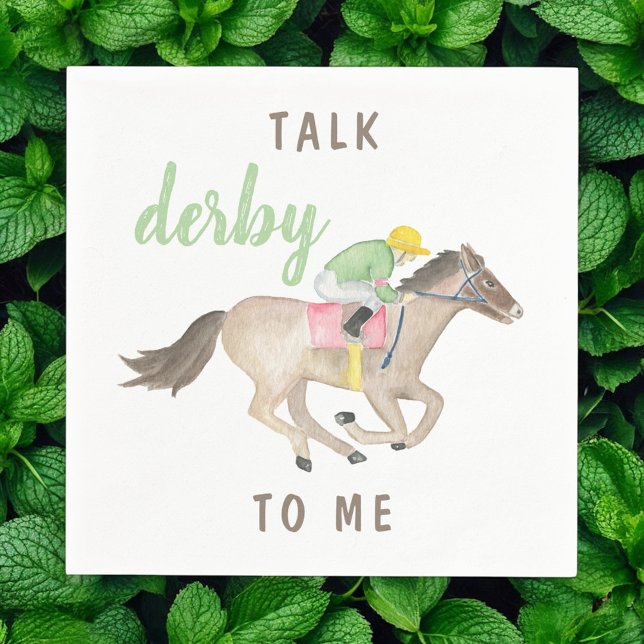 Watercolor Talk Derby to Me Horse Racing Napkins (Creator Uploaded)