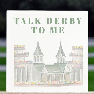 Watercolor Talk Derby to Me Horseracing Building Napkins