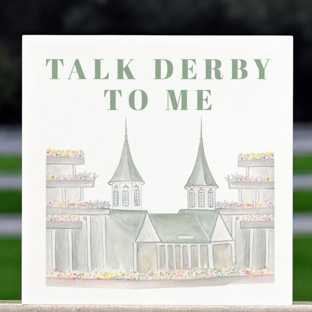 Watercolor Talk Derby to Me Horseracing Building Napkins (Creator Uploaded)