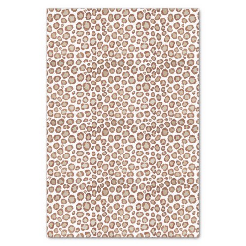 Watercolor Tan And White Cheetah Big Cat Print Tissue Paper