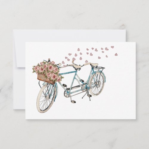watercolor tandem bike recipe card