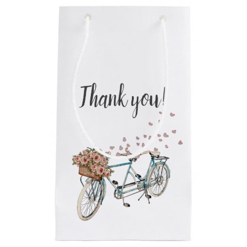 watercolor tandem bike thank you favor bag