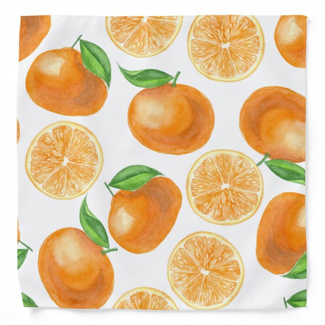 Watercolor tangerines bandana (Front)