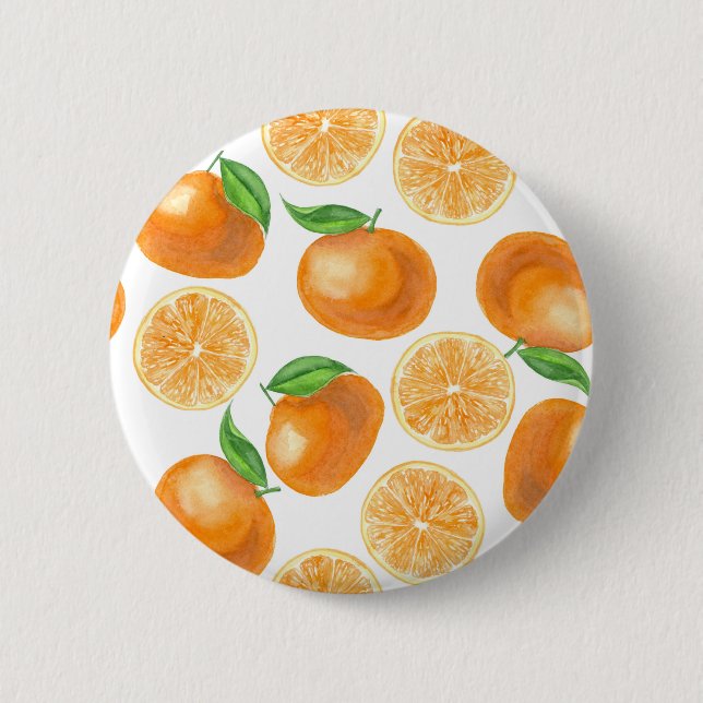 Watercolor tangerines button (Front)