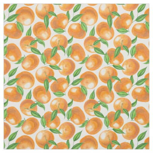 Watercolor tangerines fabric