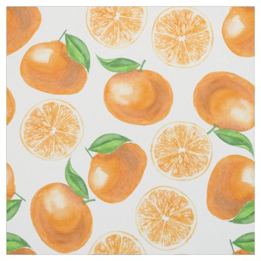 Watercolor tangerines fabric