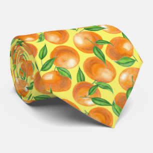Watercolor tangerines neck tie