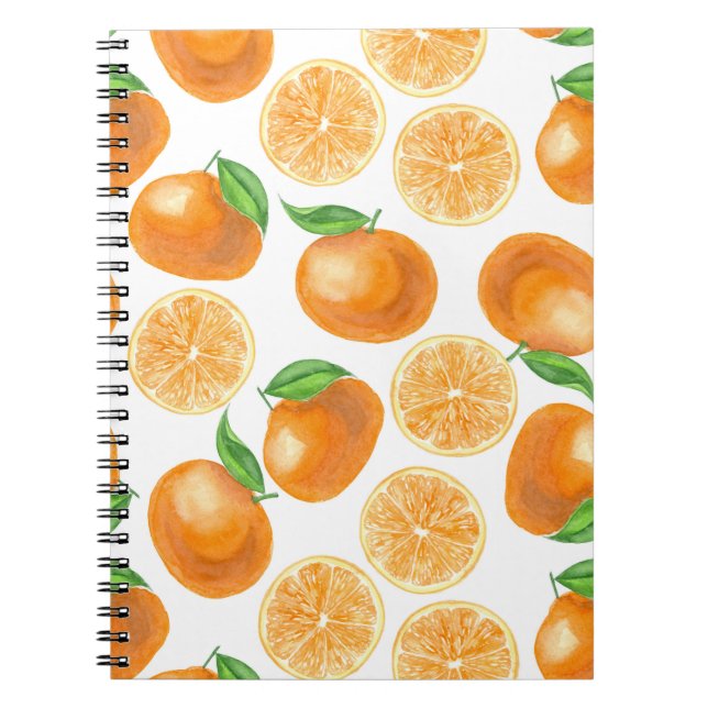Watercolor tangerines notebook (Front)