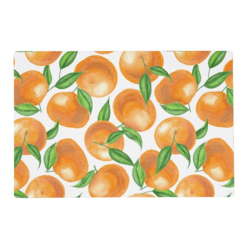 Watercolor tangerines placemat