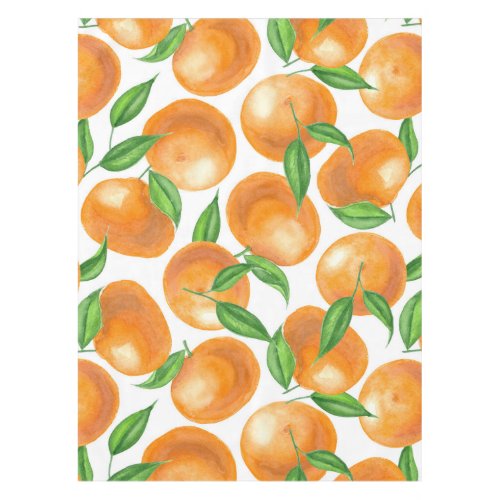 Watercolor tangerines tablecloth
