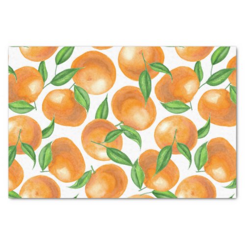 Watercolor tangerines tissue paper