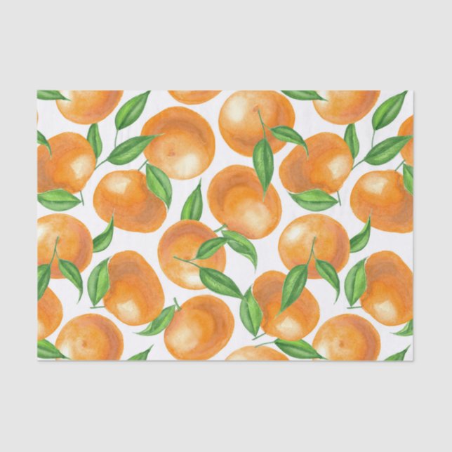 Watercolor tangerines tissue paper (Front)