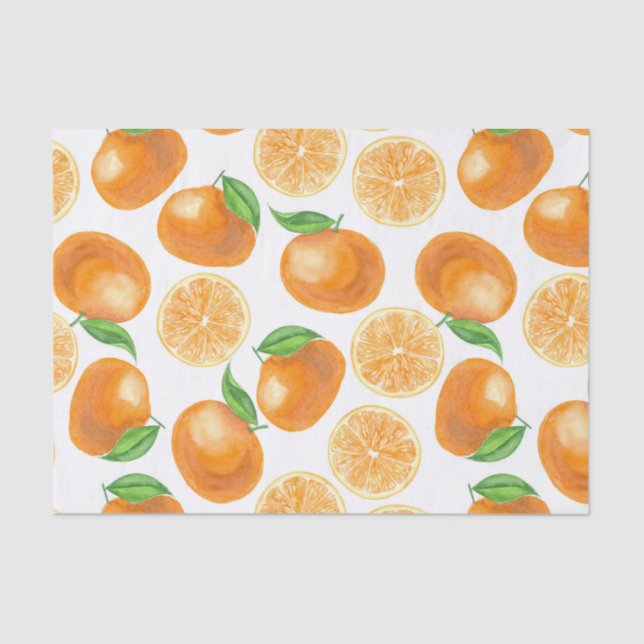 Watercolor tangerines tissue paper (Front)