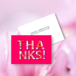 Watercolor Tartan Plaid Pinks Pattern Thank you Card