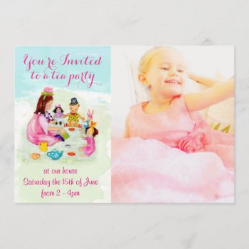 Watercolor Tea Party Birthday Invite by TwoBranchingOut at Zazzle