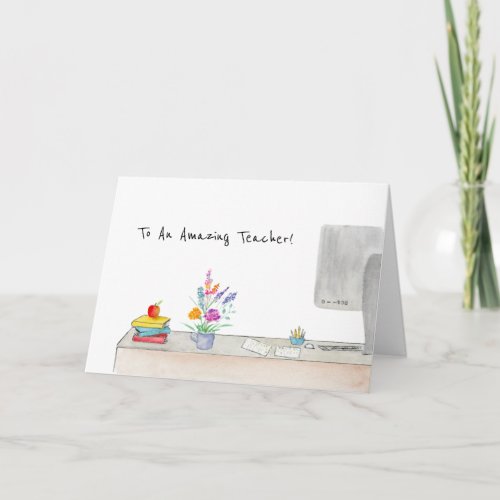 Watercolor Teacher Appreciation Online Learning Card