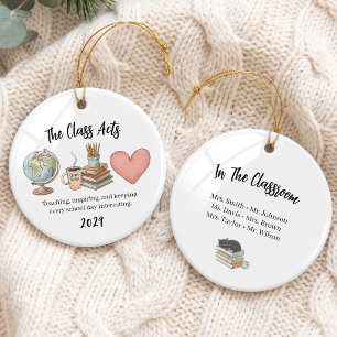 Watercolor Teacher Friends Group Ornament