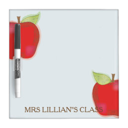 Watercolor Teacher Whimsical Cute Red Apple Dry-Erase Board