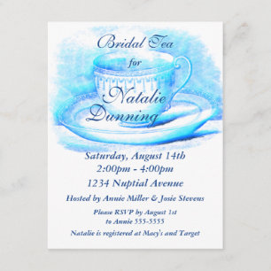Watercolor Teacup Bridal Shower Invitations
