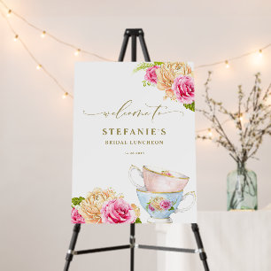 Watercolor Teacup Garden Floral Bridal Luncheon Foam Board