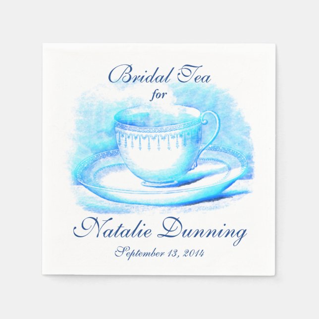 Watercolor Teacup Napkins (Front)
