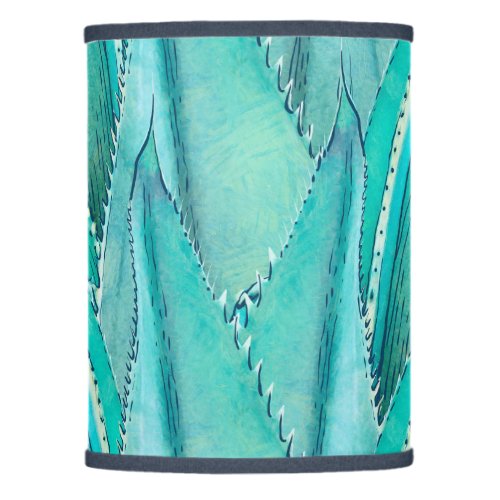 Watercolor Teal Agave Lamp Shade