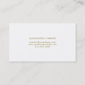 Watercolor Teal and Faux Gold Geode Business Card (Back)