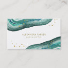Watercolor Teal and Faux Gold Geode