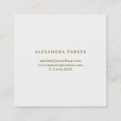 Watercolor Teal and Faux Gold Geode | Square Square Business Card (Back)