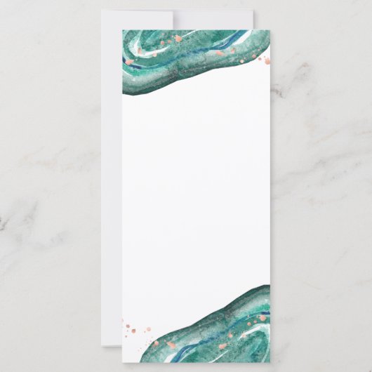 Watercolor Teal and Faux Rose Gold Geode (Back)