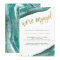 Watercolor Teal and Gold Geode Engagement Party