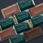 Watercolor Teal Gold Marble Geode Love Is Sweet Hershey's Miniatures<br><div class="desc">Elegant Watercolor Teal and Gold Marble Agate Geode Wedding Favor Chocolate Candy Bars. Modern Calligraphy Script Love Is Sweet with Bride and Groom Names.</div>