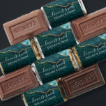 Watercolor Teal Gold Marble Geode Love Is Sweet Hershey's Miniatures<br><div class="desc">Elegant Watercolor Teal and Gold Marble Agate Geode Wedding Favor Chocolate Candy Bars. Modern Calligraphy Script Love Is Sweet with Bride and Groom Names.</div>