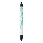 Watercolor Teal Sea Turtles on Swirly Stripes Pen