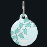 Watercolor Teal Sea Turtles on Swirly Stripes Pet Name Tag<br><div class="desc">This artistic and cute hand painted teal watercolor sea turtles on swirly teal and white stripes is perfect for the trendy and stylish woman. Its summery and cool print is great for many occasions and gifts; for yourself, your family, or your friends. Enjoy this artsy and beachy design for your...</div>