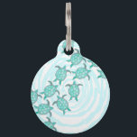 Watercolor Teal Sea Turtles on Swirly Stripes Pet Name Tag<br><div class="desc">This artistic and cute hand painted teal watercolor sea turtles on swirly teal and white stripes is perfect for the trendy and stylish woman. Its summery and cool print is great for many occasions and gifts; for yourself, your family, or your friends. Enjoy this artsy and beachy design for your...</div>