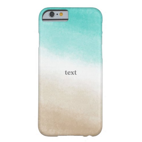 Watercolor Teal  Tan Elegant Beach Tropical Barely There iPhone 6 Case