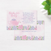 Watercolor Teapot Baby Shower Bring a Book Card (Desk)
